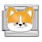 Cute Cartoon Dog Cute Pet Series Titanium Steel Welding Drip Oil DIY Italian Module Bracelet Accessories