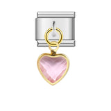 Italian Charm Bracelet with Heart Hook Stretchable Titanium Steel Link Chain