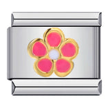 New Petal Stamping Series DIY Italian Module Bracelet Titanium Steel Gold Plated Drip Oil Splicing Strap Chain