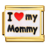 New Warm Mother's Day Series Bracelet Titanium Steel Gold Plated Welding Pattern DIY Italian Module Bracelet