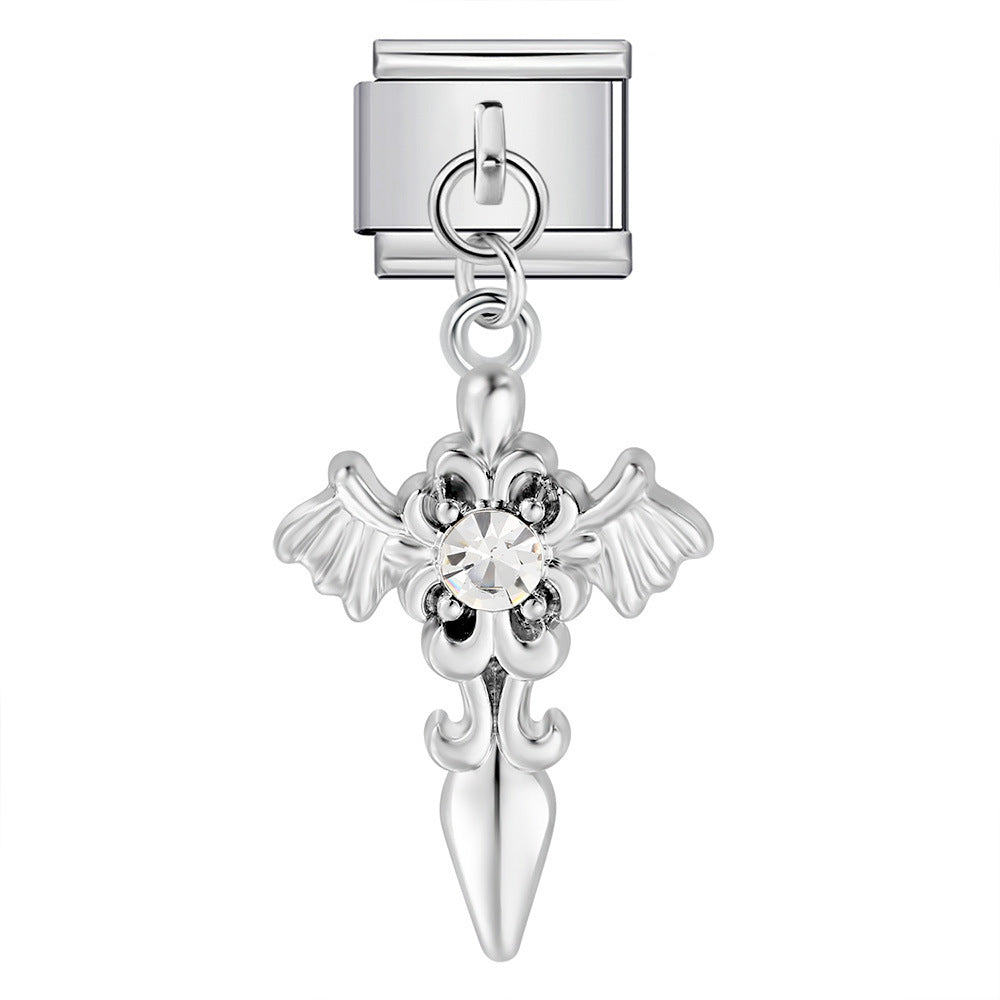 Single Hook Pendant Italian Module Bracelet Titanium Steel Splicing Strap Chain Italian Charm