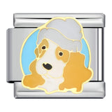 Cute Husky Corgi Shepherd Dog Pet Dog Series Titanium Steel Welded Gold Plated Oil Dripping Italian Module Bracelet