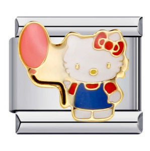 Wholesale DIY Titanium Steel Welded Enamel Drop Charms Italian Link Bracelet Straps with Cute Cartoon Patterns