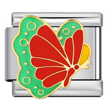 Colorful Butterfly Italian Module Bracelet Titanium Steel Welding Pattern Drip Oil DIY Bracelet Italian Charm