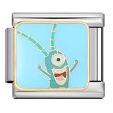 European and American Anime Italian Module Bracelet Stainless Steel Welding Gold Plating Drip Oil Cartoon DIY Elastic Splicing Bracelet