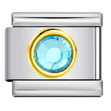 New Circle Colored Stone Italian Module Bracelet Stainless Steel Welding DIY Simple Fashion Bracelet Strap Chain