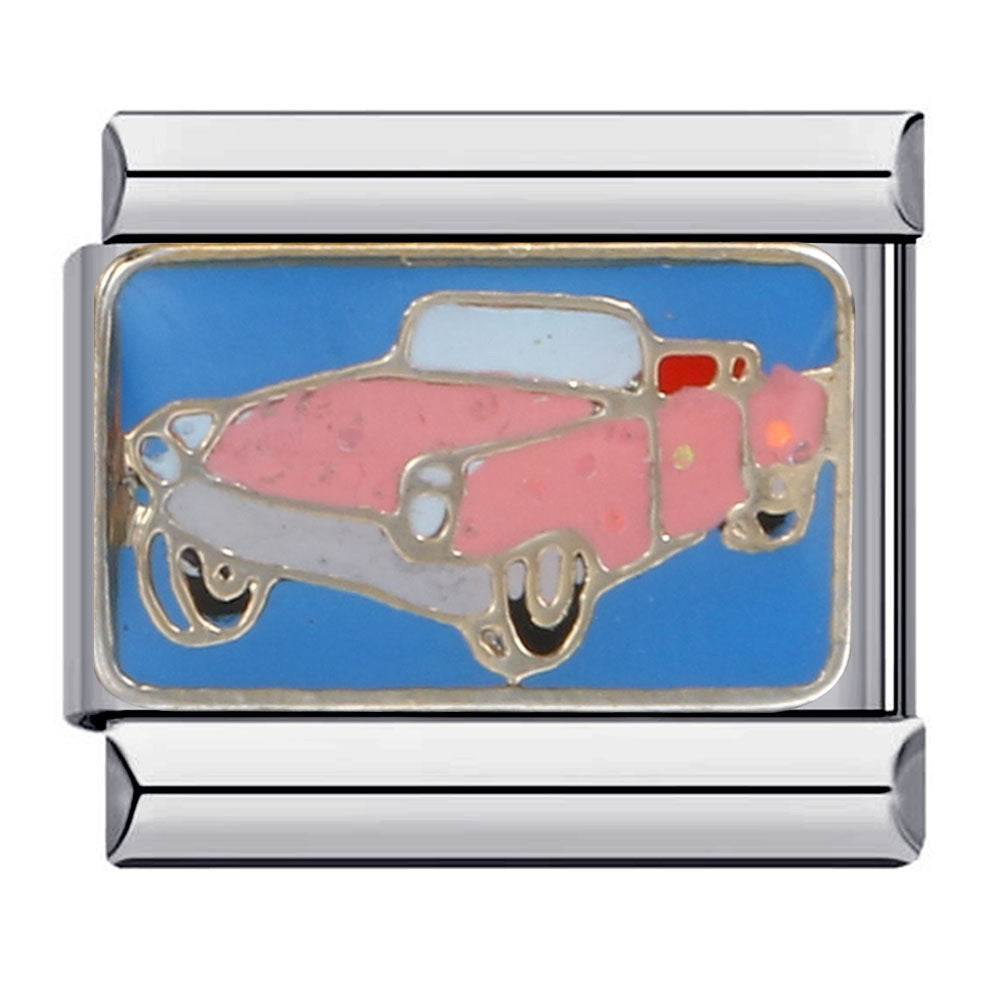 Italian Style Modular Bracelet with Transport Elements Titanium Steel Oil Dropping Design DIY Wristband