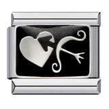 Black Gold Plated Cartoon DIY Italian Modular Bracelet Unique Welded Pattern Stainless Steel Bangle