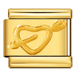 Italian Module Bracelet Titanium Steel All Gold Stamping Pattern DIY Italian Charm Bracelet