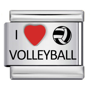 Laser Engraved Red Heart-shaped Ball Pattern Charm Module Titanium Steel DIY Free Splicing Italian Bracelet