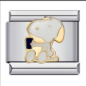 Classic Cartoon Dog DIY Bracelet Stainless Steel Italian Module Bracelet Titanium Steel Welded Drip Oil Strap Chain