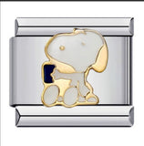 Classic Cartoon Dog DIY Bracelet Stainless Steel Italian Module Bracelet Titanium Steel Welded Drip Oil Strap Chain