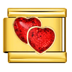 Gold Background Red Series Module Bracelet Accessories, Stainless Steel DIY Free To Match with Italian Charms Handmade Accessories