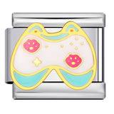 Colorful Childhood Toys Italian Module Bracelet Titanium Steel Welding Drip Oil Pattern DIY Bracelet Gift for Girls