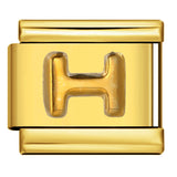 Golden Convex Letter Series Italian Module Bracelet Titanium Steel Stamping DIY Elastic Splicing Bracelet Accessories