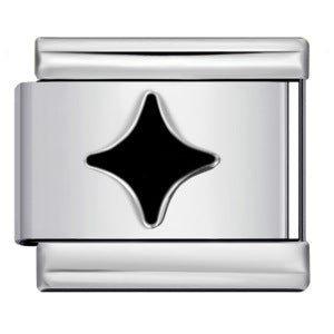 New Titanium Steel Pentagram Eye Italian Module Bracelet Stamped Pattern Drip Oil DIY Elastic Strap Chain