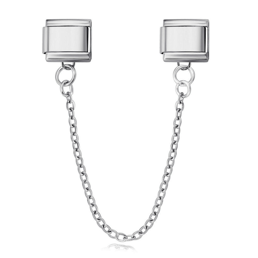 New Trendy Gold and Silver Double Chain Module Bracelet with Titanium Steel Splicing Bracelet DIY Jewelry Accessories