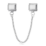 New Trendy Gold and Silver Double Chain Module Bracelet with Titanium Steel Splicing Bracelet DIY Jewelry Accessories