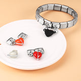 Luminous Magnetic Heart Shaped Italian Module Bracelet Stainless Steel Double Hook DIY Free Splicing Bracelet