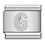 New Titanium Steel Silver Concave Surface 26 English Letters Italian Module Bracelet DIY Strap Chain Accessories Wholesale