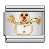 Fresh Titanium Steel Gold Plated Drip Oil Cartoon DIY Italian Module Bracelet Stainless Steel Welded Pattern Strap Chain