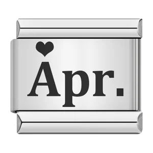 Simplified December English Simplified Pattern Italian Module Bracelet Titanium Steel Laser Carving DIY Bracelet