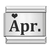 Simplified December English Simplified Pattern Italian Module Bracelet Titanium Steel Laser Carving DIY Bracelet