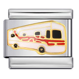 Italian Style Modular Bracelet with Transport Elements Titanium Steel Oil Dropping Design DIY Wristband