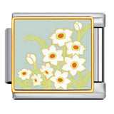 Square Flower Italian Module Bracelet Titanium Steel Welding Drip Oil Pattern DIY Strap Chain Accessories Wholesale