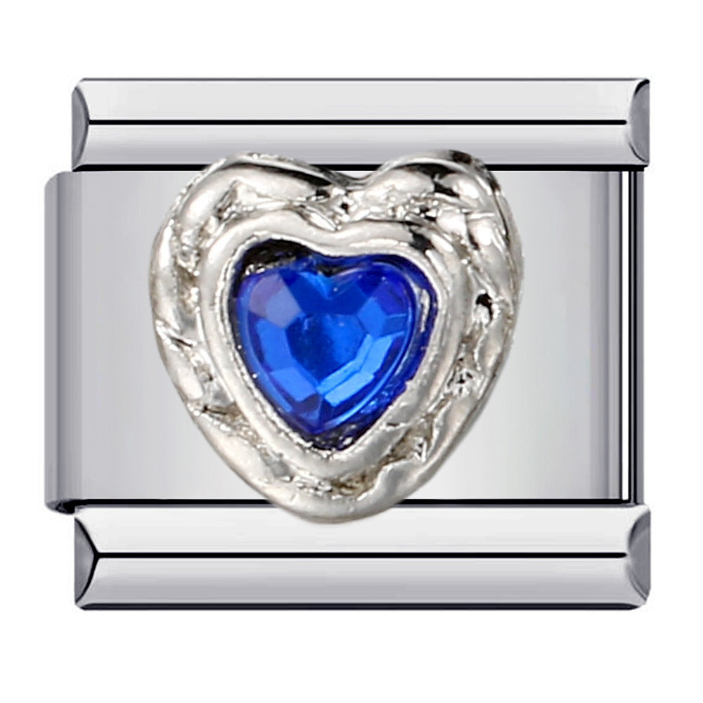 Inlaid New Titanium Steel Welding Oil Drop DIY Italian Module Bracelet Italian Charm Bracelet