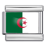 Hot Selling New World Flag Photo Dropper Series Titanium Steel DIY Italian Module Bracelet Accessories Wholesale