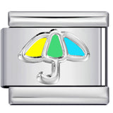 New Color Dripping Oil Umbrella Pattern DIY Italian Module Bracelet Stainless Steel Stamped Splicing Strap Chain