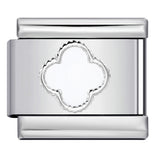 Color Dripping Oil Clover Module Bracelet Stainless Steel Stamping Pattern DIY Elastic Bracelet Accessories Wholesale