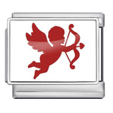 Photo Style Italian Module Bracelet with Angel Pattern Titanium Steel Welding, Gold Plating, Oil Dripping DIY Splicing Bracelet