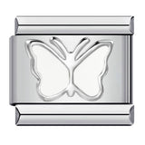 Titanium Steel Love Butterfly Stamping Pattern Color Drip Oil DIY Italian Module Bracelet Italian Charm Reference Knowledge 70/1000 T