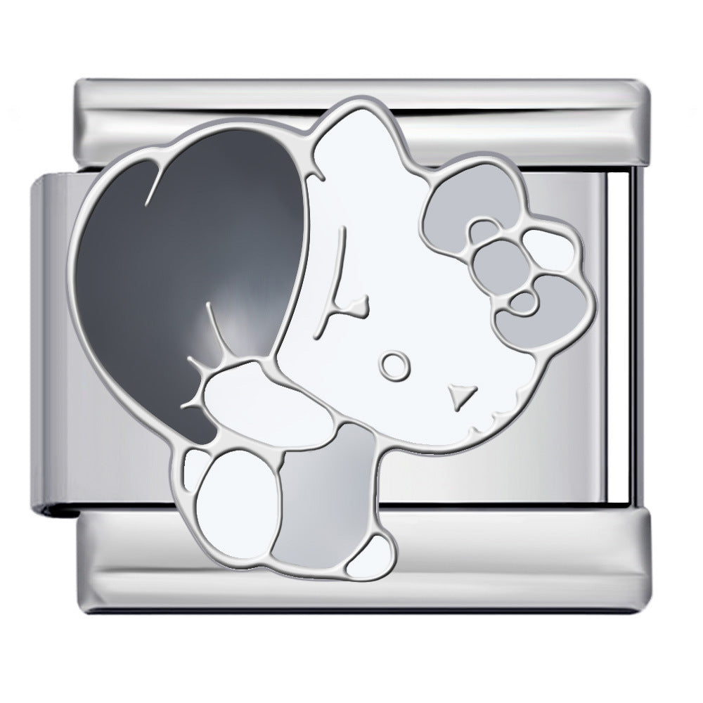 New Cute Cartoon Pattern Italian Module Bracelet Titanium Steel Gold Plated Welding DIY Strap Chain Bracelet