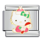 Wholesale DIY Titanium Steel Welded Enamel Drop Charms Italian Link Bracelet Straps with Cute Cartoon Patterns