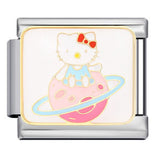 Wholesale DIY Titanium Steel Welded Enamel Drop Charms Italian Link Bracelet Straps with Cute Cartoon Patterns