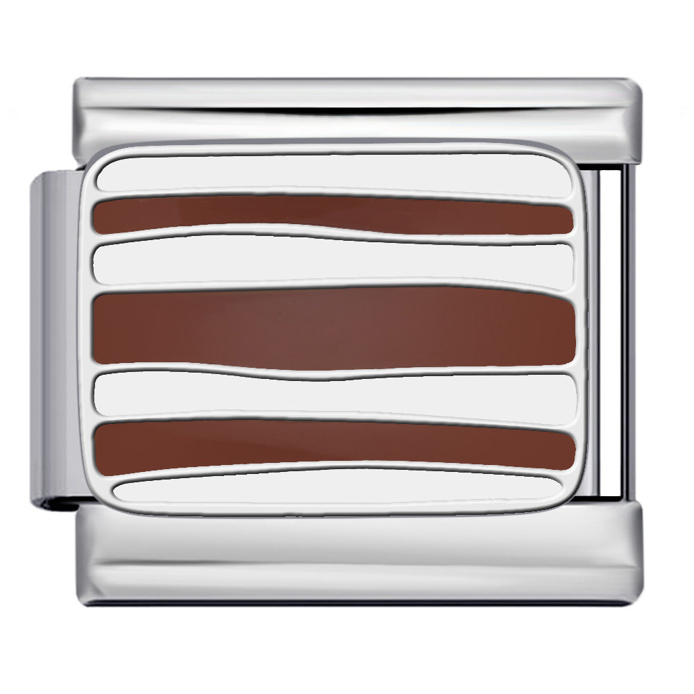 European and American Popular Fashion DIY Elastic Strap Chain Titanium Steel Welded Drip Oil Pattern Italian Module Bracelet