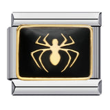 Black Gold Plated Cartoon DIY Italian Modular Bracelet Unique Welded Pattern Stainless Steel Bangle