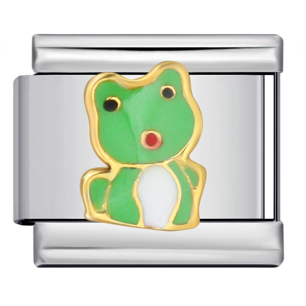 Stainless Steel Welding Drip Oil Animal DIY Italian Module Bracelet Italian Charm Bracelet