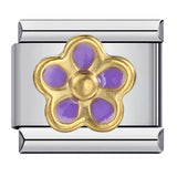 New Stainless Steel Welded Drip Oil Mysterious Purple DIY Italian Modular Bracelet Italian Charm