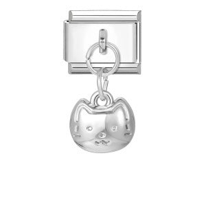 Silver Bottom Cute Pendant Italian Module Bracelet Hook DIY Titanium Steel Micro Inlaid Zircon Elastic Splicing Strap Chain