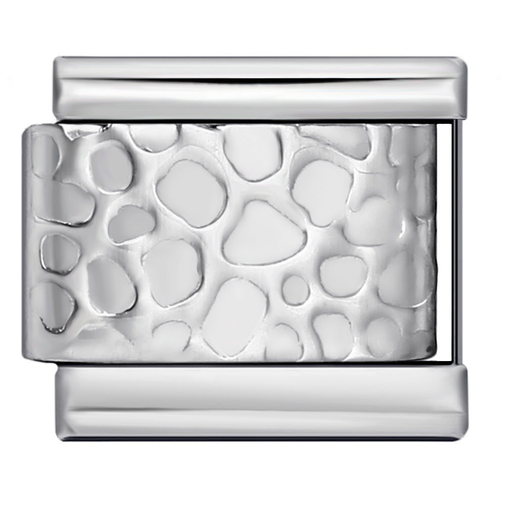 Titanium Steel Gold Silver Stamping Pattern DIY Italian Module Bracelet Italian Charm Bracelet