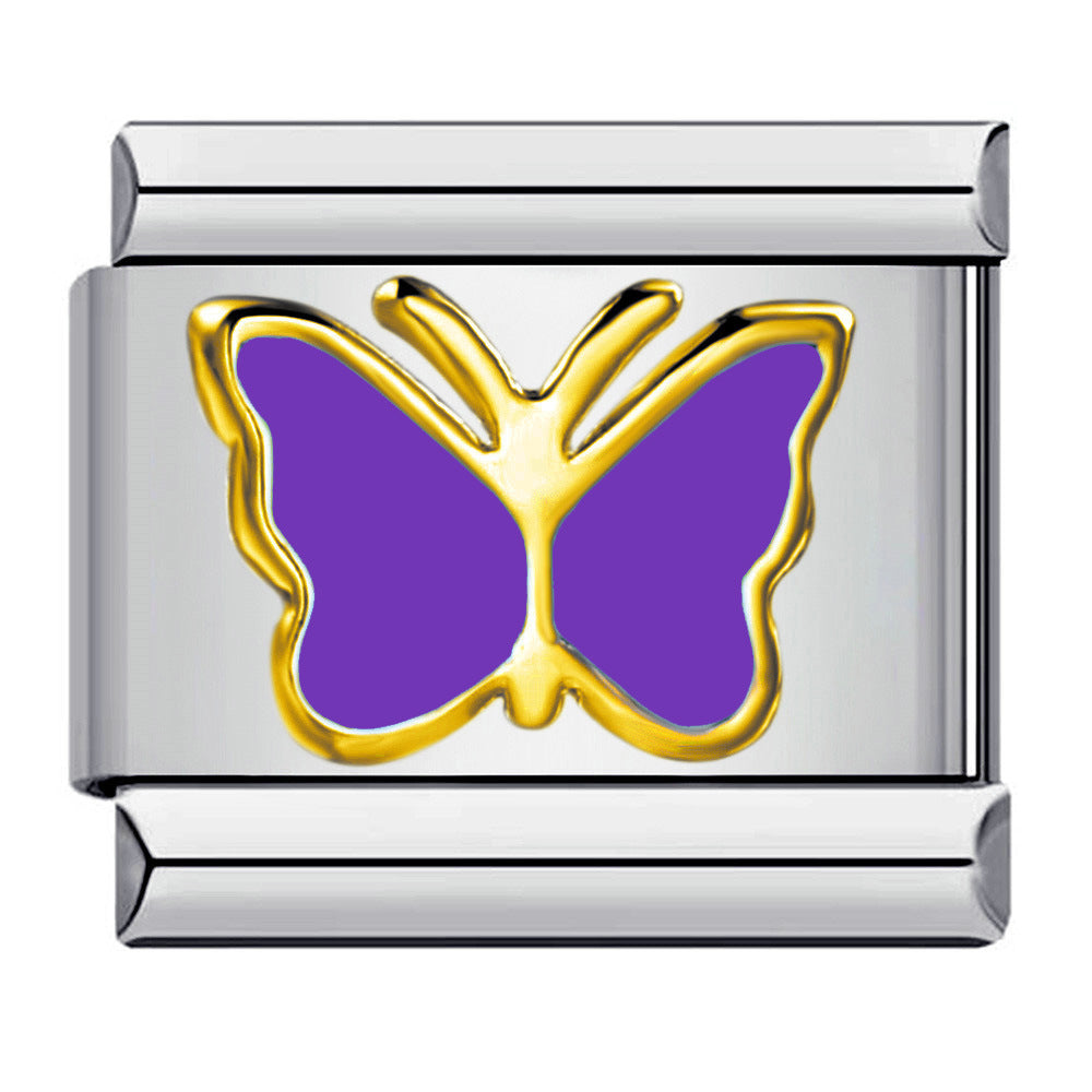 Italian Module Bracelet Color Drip Oil Stamping Pattern DIY Titanium Steel Elastic Splicing Bracelet Accessories Wholesale