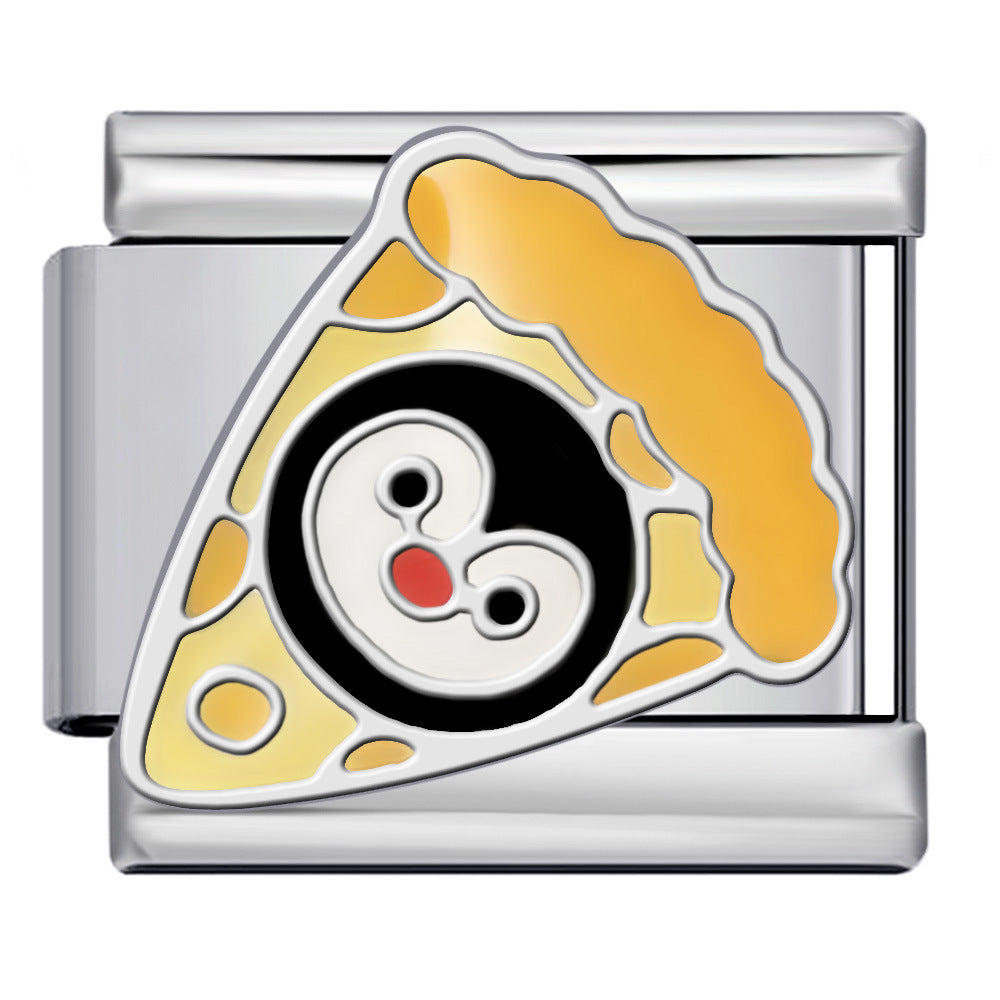 New Cartoon Animation Gold-plated Oil Drop DIY Italian Module Bracelet with Personalized Welding Pattern Stainless Steel Bracelet