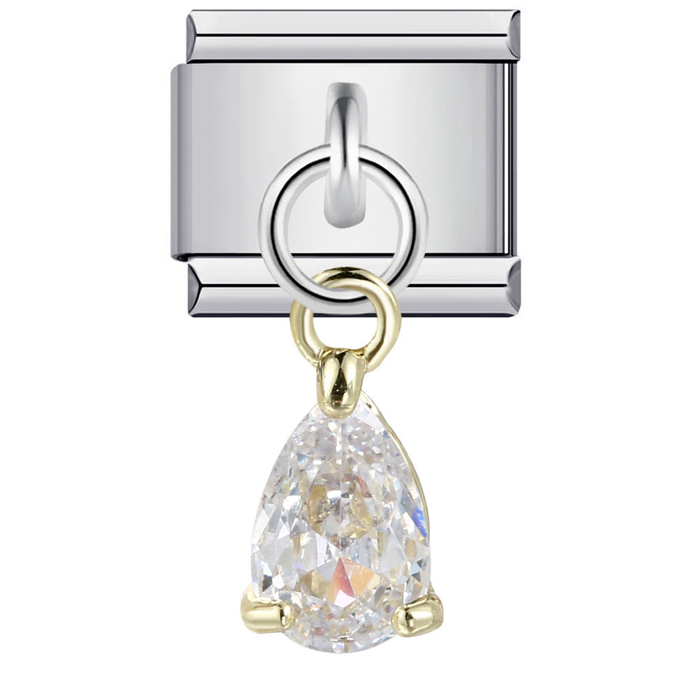 Italian Charm Module Bracelet Single Hook Pendant Series Stainless Steel Elastic Splicing Strap Chain