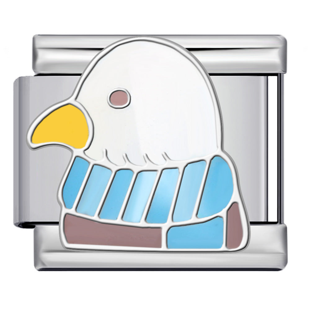 New Anime Cartoon Series Italian Module Bracelet Titanium Steel Welding Oil Dripping DIY Elastic Splicing Bracelet