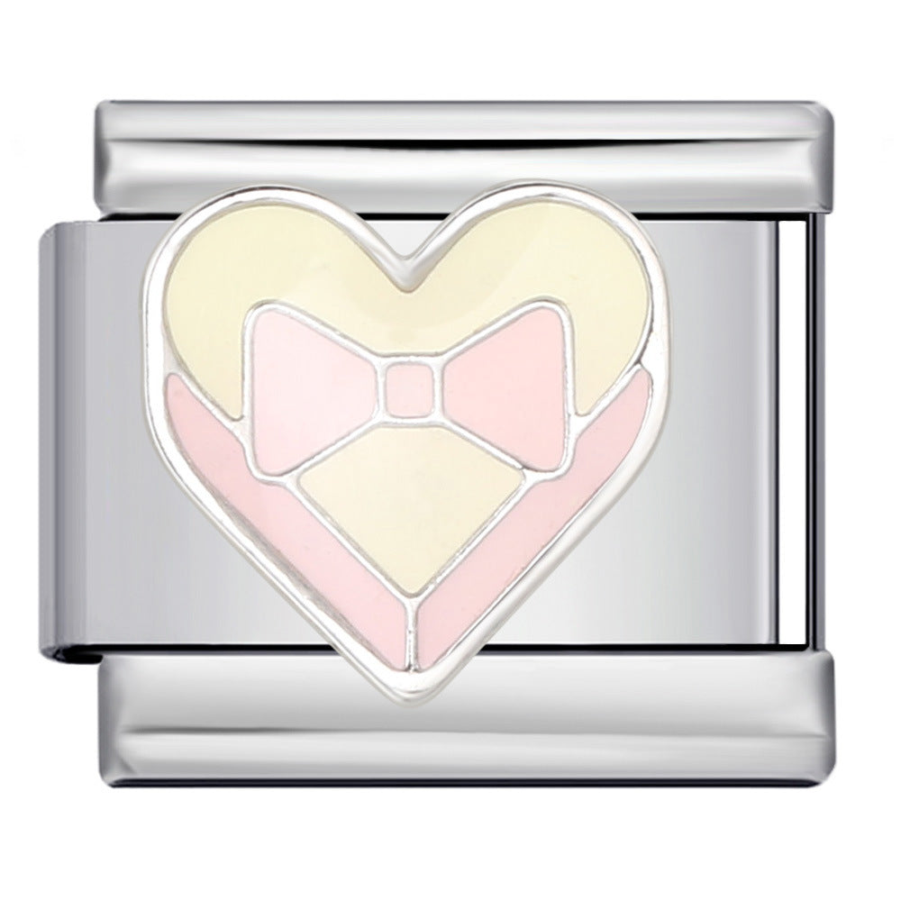 New Holiday Gift Floral Pattern Band Chain Titanium Steel Gold Plated Welded DIY Italian Modular Bracelet Wholesale