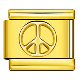 Titanium Steel All Gold Stamping Series Pattern Italian Module Bracelet DIY Elastic Splicing Bracelet Accessories Wholesale